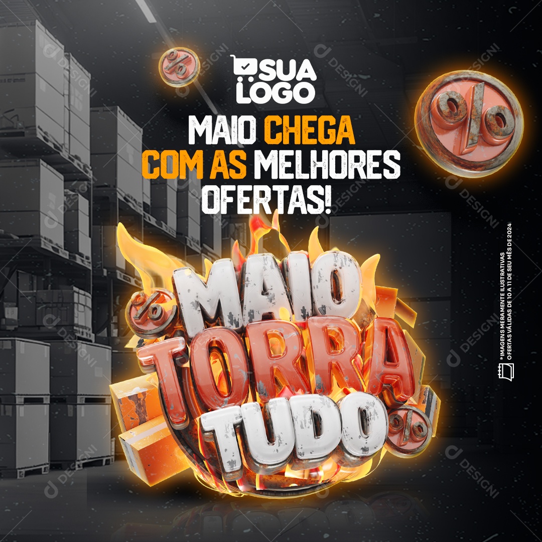 Maio Torra Tudo Lojas Supermercado Chega com as Melhores Ofertas Social Media PSD Editável