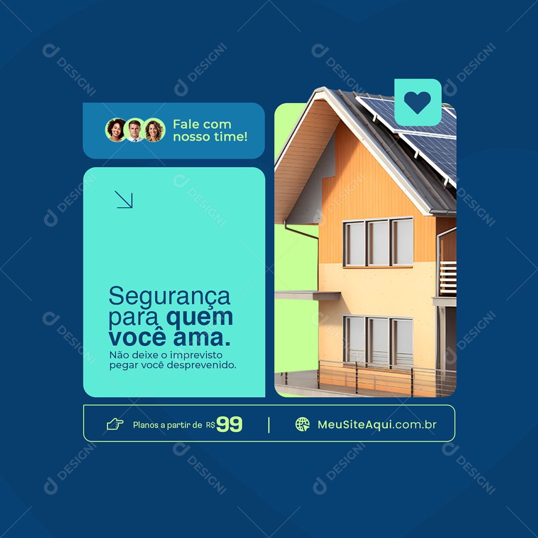 Social Media Seguro de Vida Segurança para Quem Você Ama PSD Editável