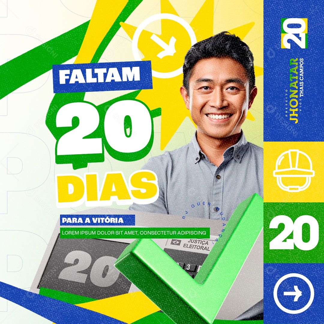 Politica Eleição Prefeito Jhonatar Vice Thais Campos Faltam 20 Dias Social Media PSD Editável