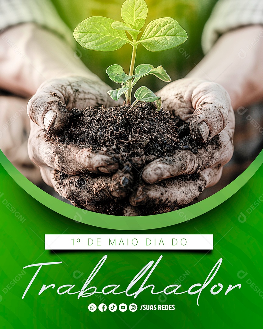 Dia do Trabalhador Profissão Agricultor Social Media PSD Editável