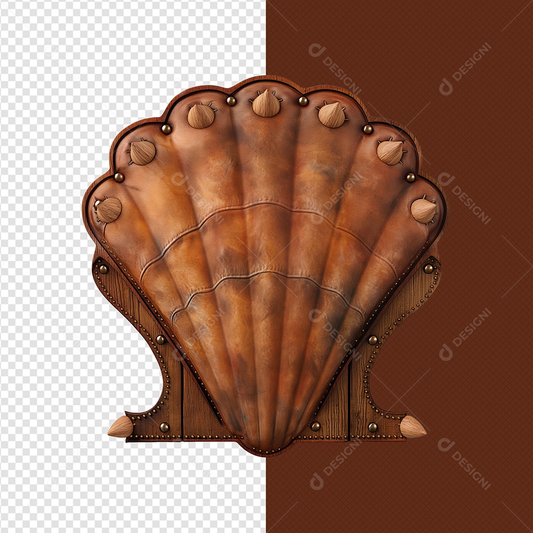 Painel Formato Pétalas de Couro Elemento 3D para Composição PSD