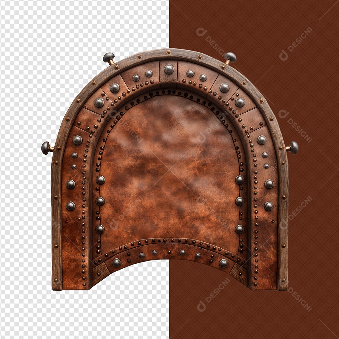 Painel de Couro e Ferros Elemento 3D para Composição PSD