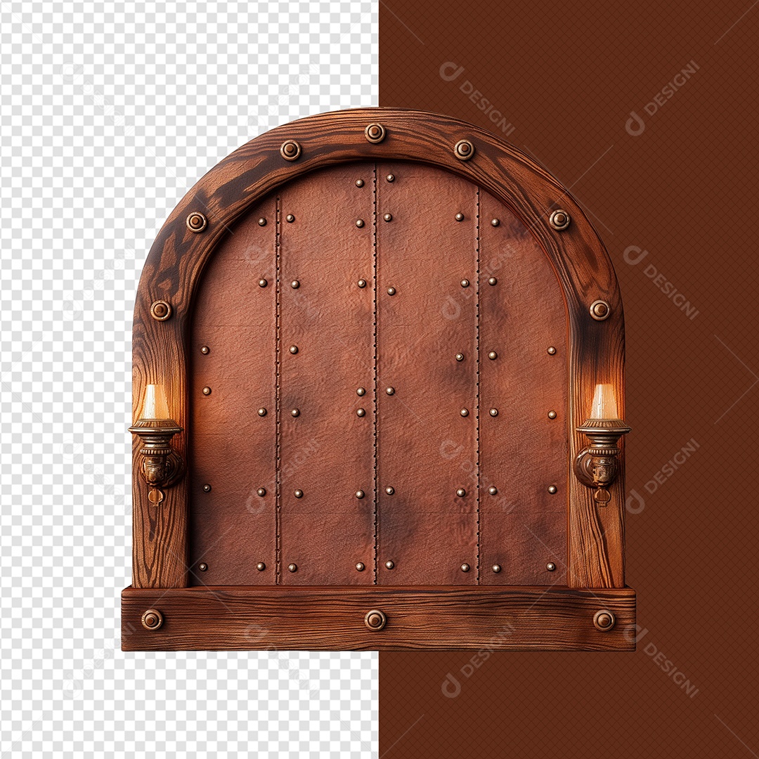 Painel de Couro com Luminarias Elemento 3D para Composição PSD