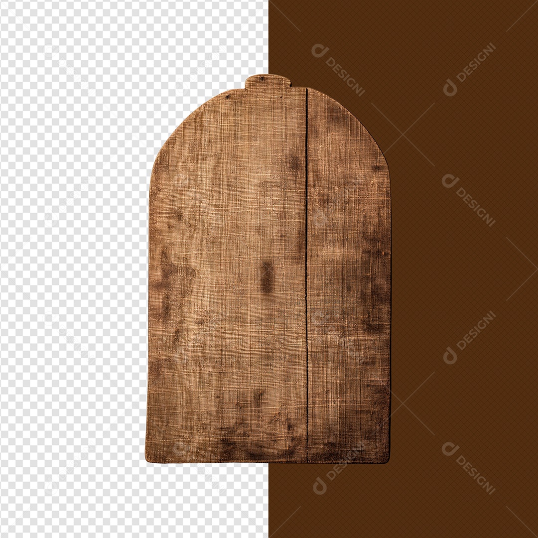 Painel de Madeira Elemento 3D Marron para Composição PSD