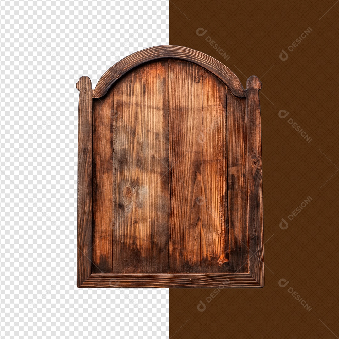Painel Base de Madeira Elemento 3D para Composição PSD