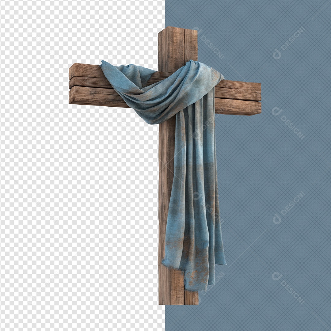 Cruz de Páscoa Elemento 3D para Composição PSD