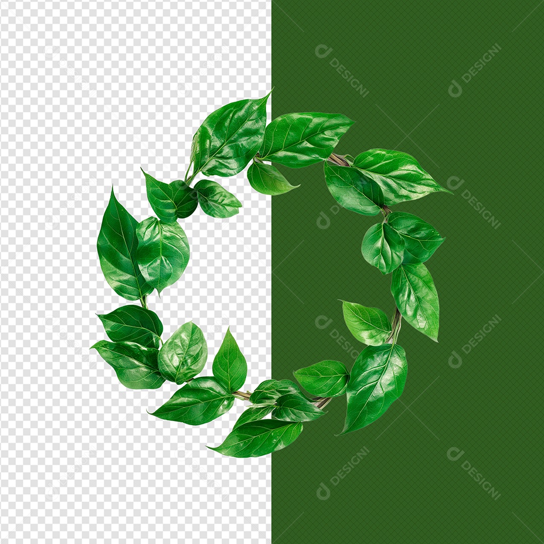 Coroa de Folha de Páscoa Elemento 3D para Composição PSD