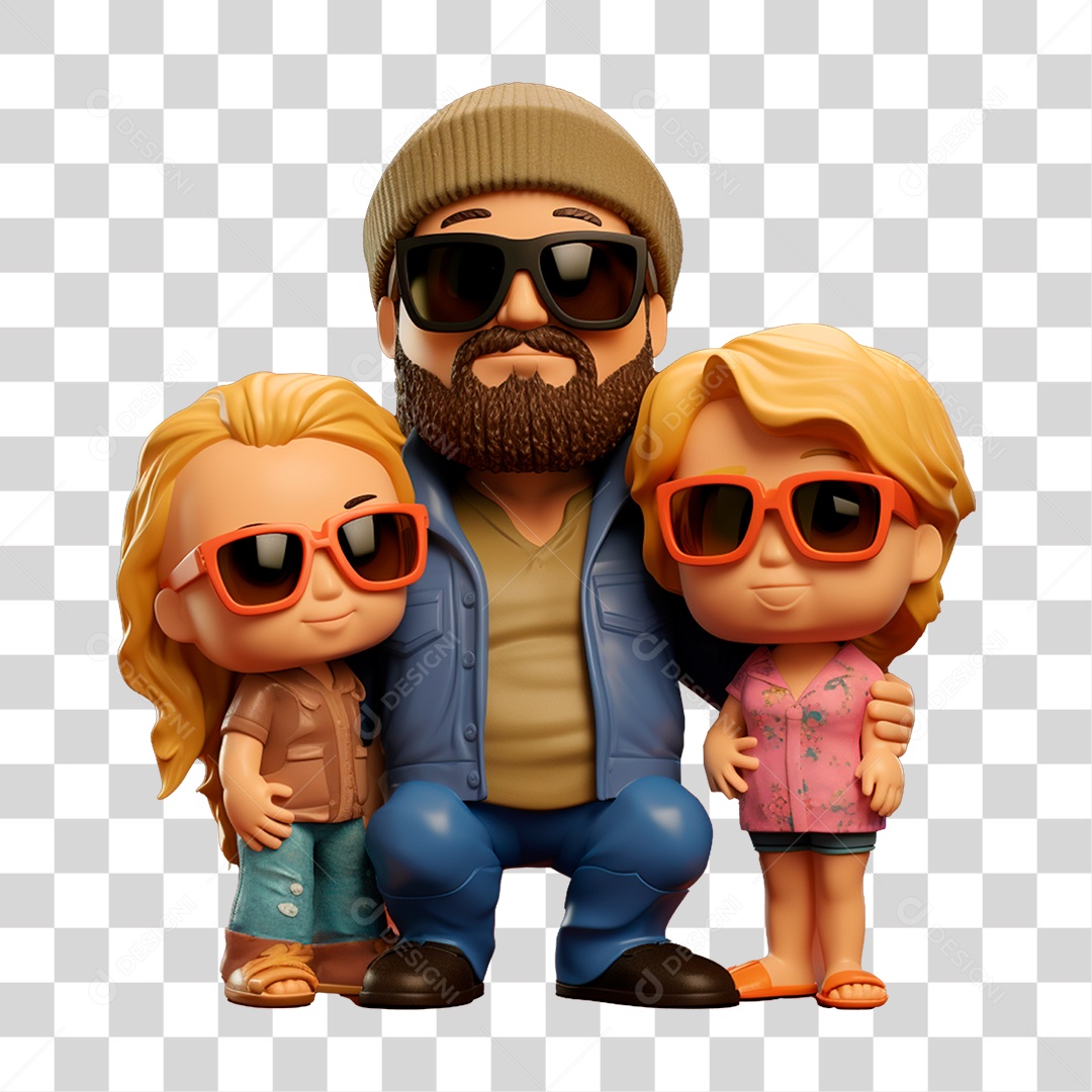 Família cartoon PNG Transparente