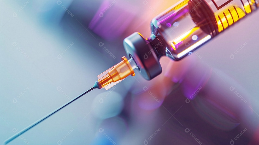 Uma seringa de vacinação com medicação