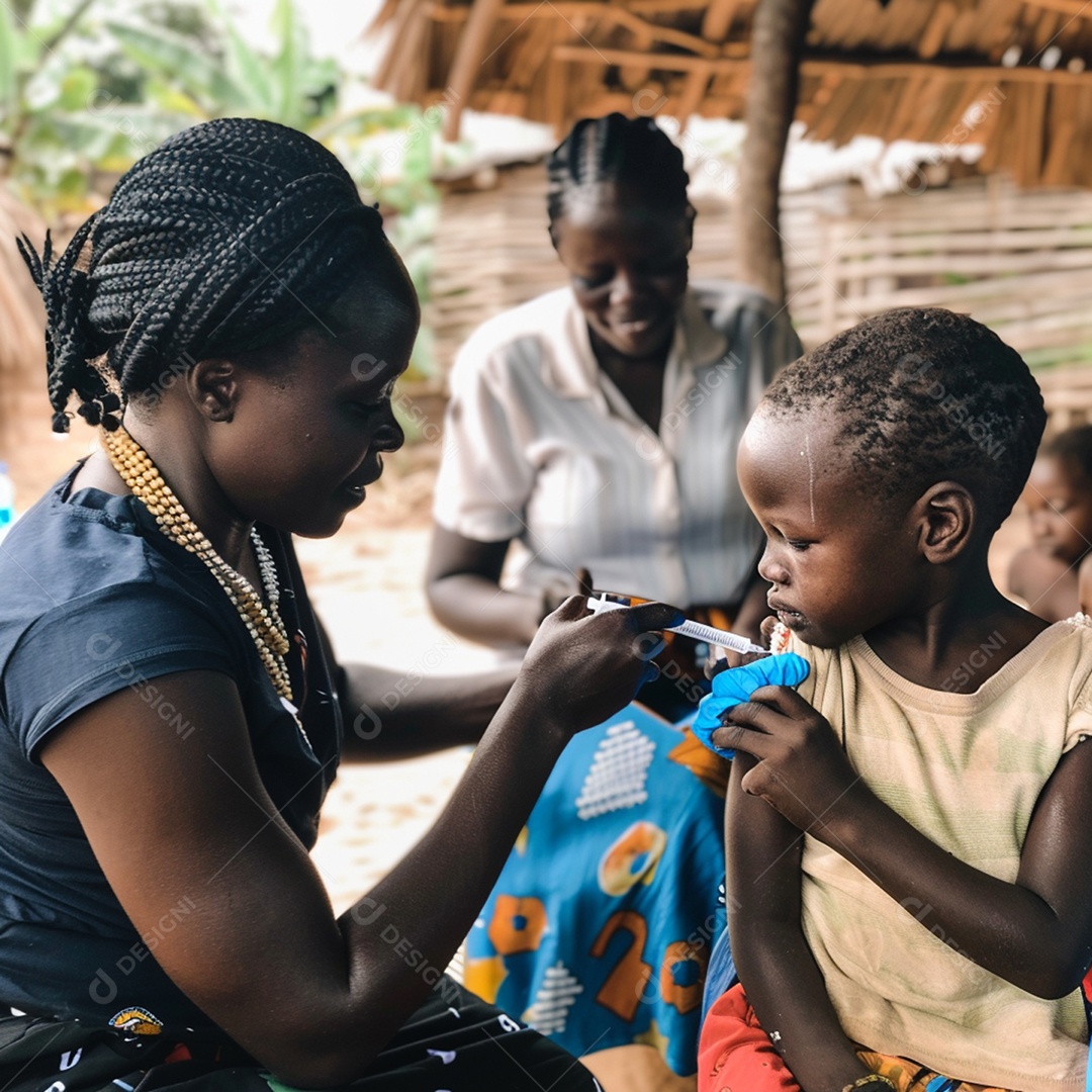 Comunidades participando de campanhas de vacinação
