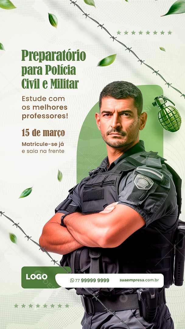 Story: Military Preparatory Course: Study with the Best Teachers | Editable Social Media PSD