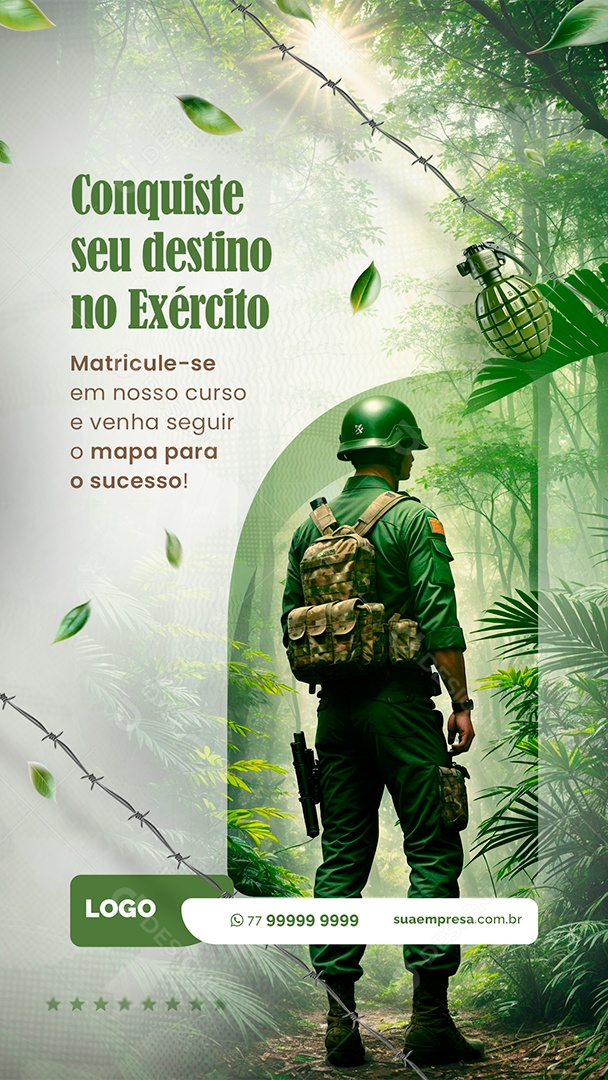 Story Curso Preparatório Militar Conquiste seu Destino no Exército Social Media PSD Editável