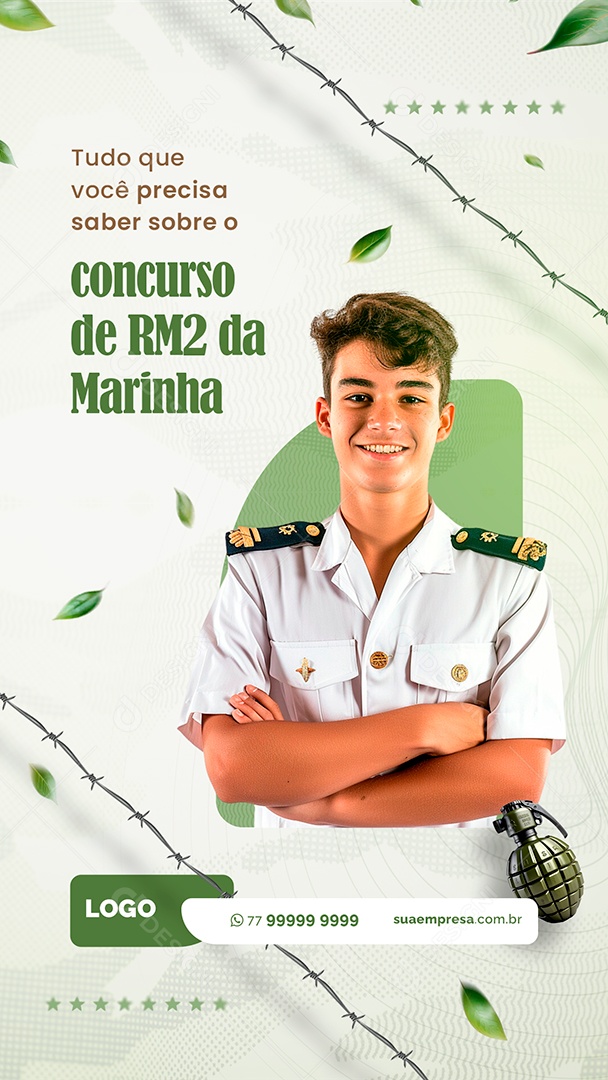 Story Curso Preparatório Militar Concurso de RM2 da Marinha Social Media PSD Editável