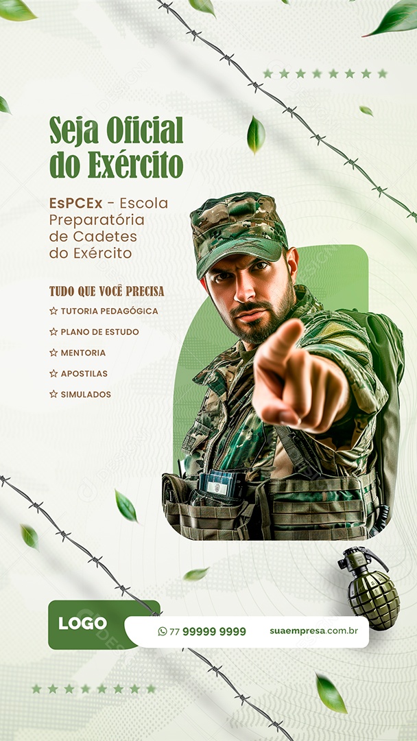 Story Military Preparatory Course Become an Army Officer Social Media PSD Editable