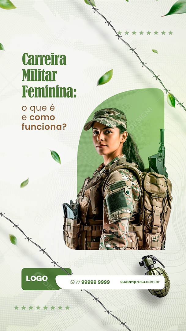 Story: Military Preparatory Course | Female Military Career | Social Media PSD | Editable