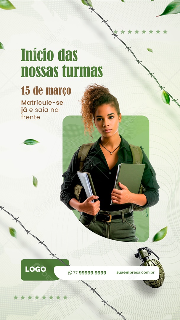 Story Curso Preparatório Militar Início das Nossas Turmas Social Media PSD Editável