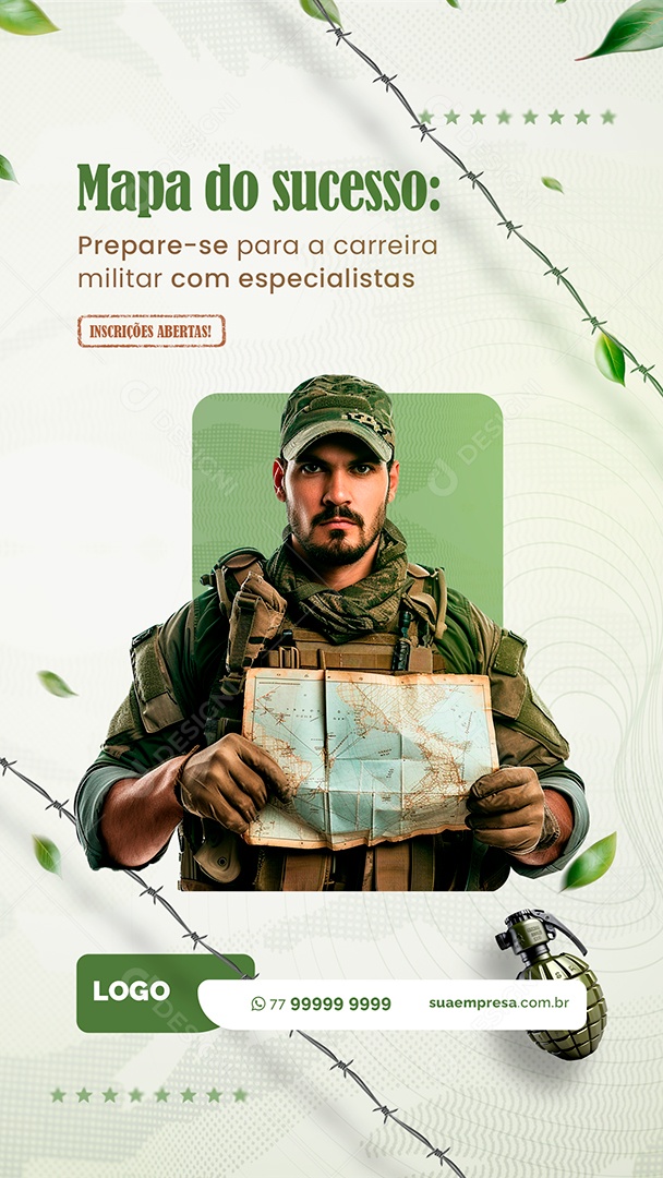Story Curso Preparatório Militar Mapa do Sucesso Social Media PSD Editável