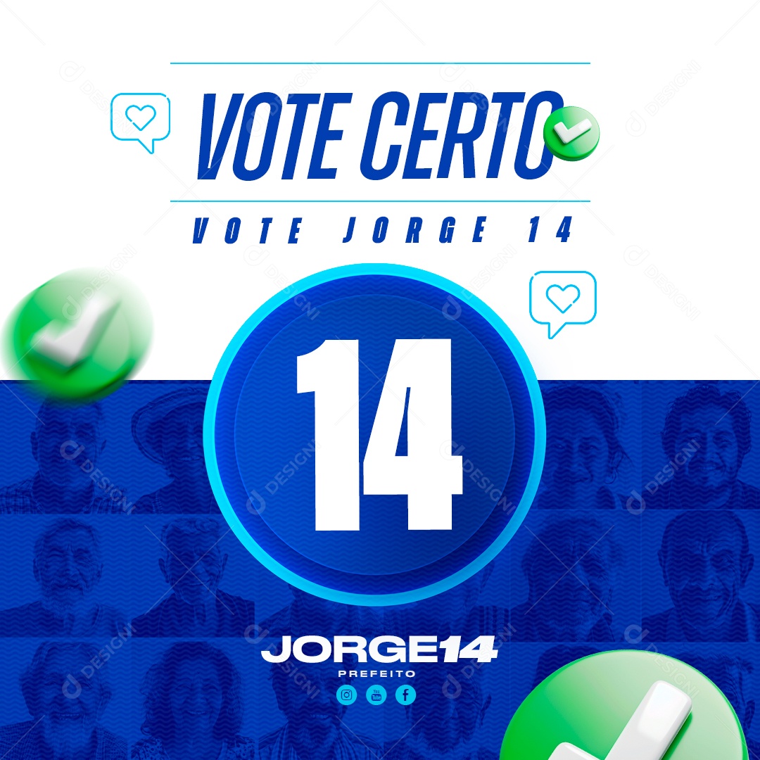 Politica Prefeito Vote Jorge Vote Certo Social Media PSD Editável