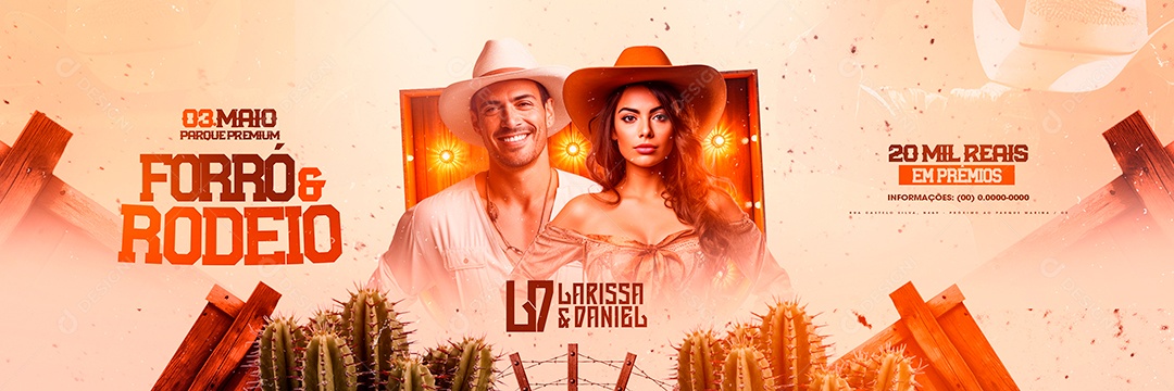 Carrossel Flyer Forró e Rodeio Larissa e Daniel Social Media PSD Editável