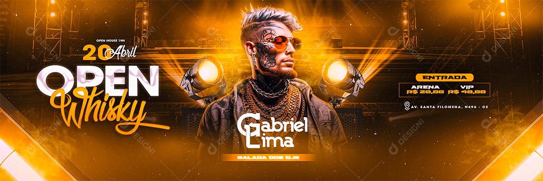 Carrossel Flyer Open Whisky Gabriel Lima Social Media PSD Editável