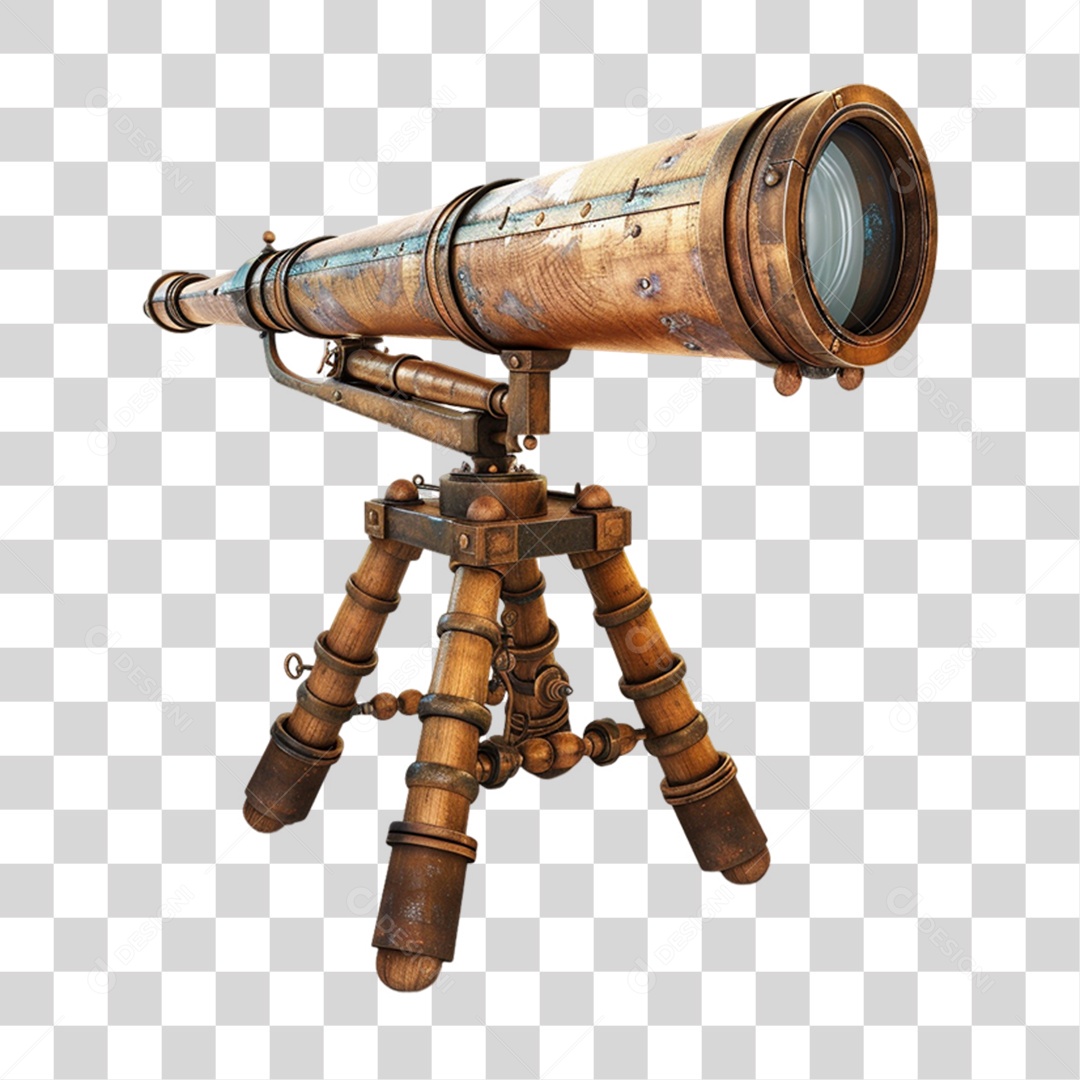 Telescópio Antigo PNG Transparente