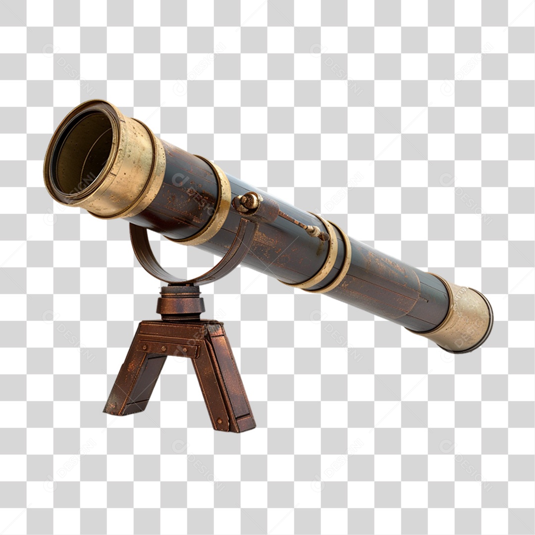Telescópio Antigo PNG Transparente