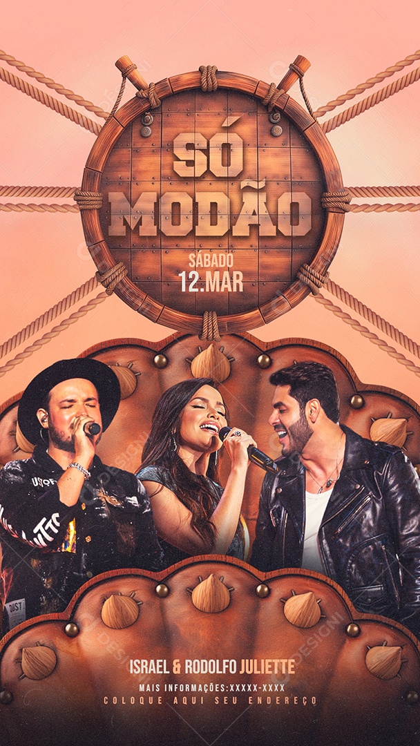 Flyer Story Só Modão Israel  e Rodolfo Juliette Social Media PSD Editável