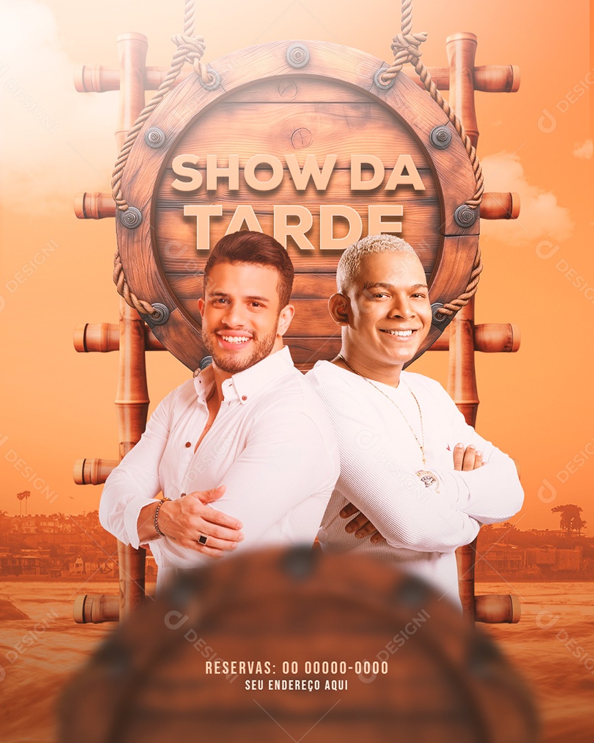 Flyer Show da Tarde Ávine Vinny Aldair Playboy Social Media PSD Editável