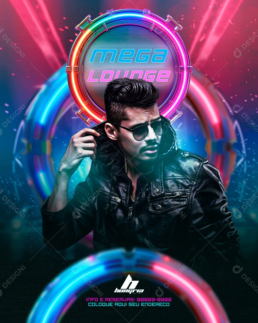 Flyer Mega Lounge Artista Social Media PSD Editável