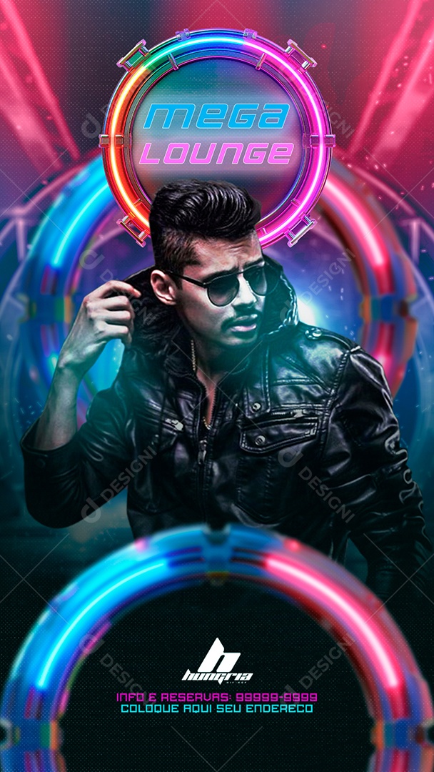 Flyer Story Mega Lounge Artista Social Media PSD Editável
