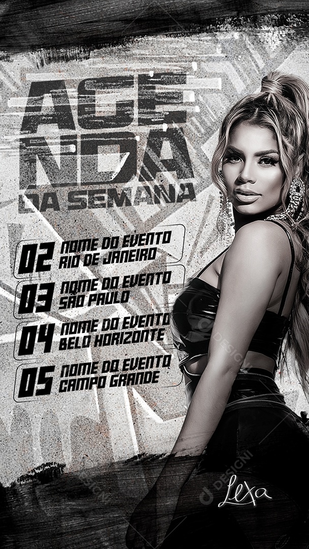 Flyer Story Agenda da Semana Lexa Social Media PSD Editável