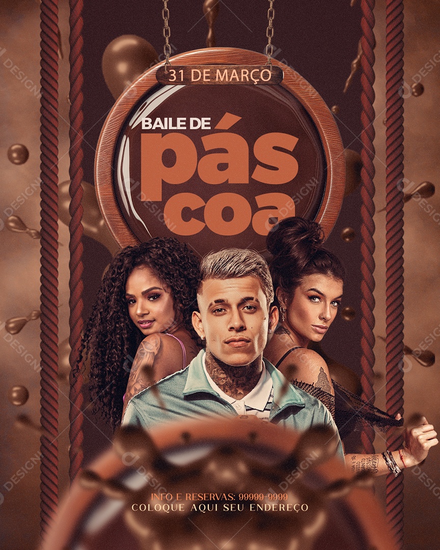 Flyer Baile de Páscoa MC Pedrinho Social Media PSD Editável