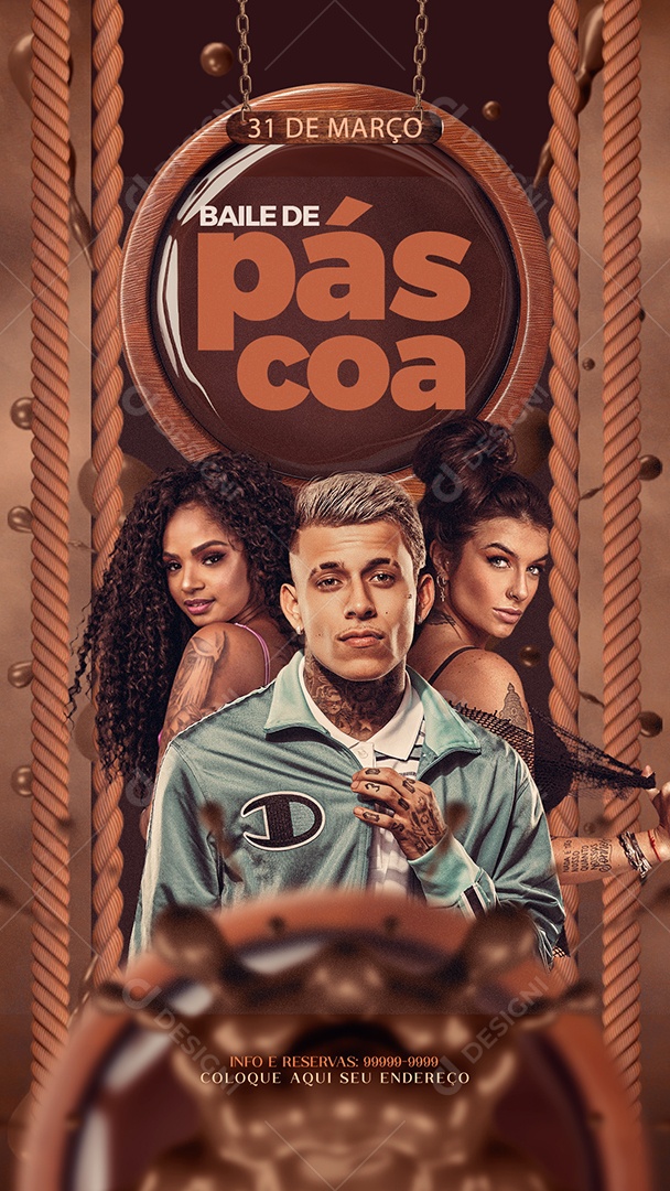 Flyer Story Baile de Páscoa MC Pedrinho Social Media PSD Editável