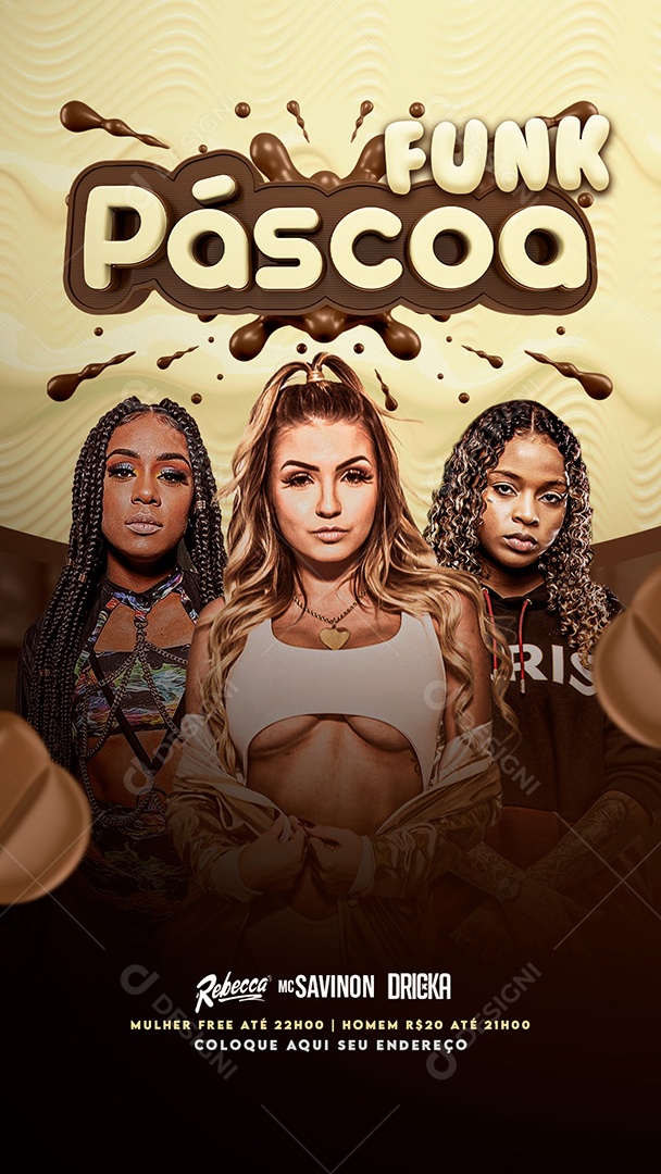 Flyer Story Funk Páscoa Artistas Social Media PSD Editável