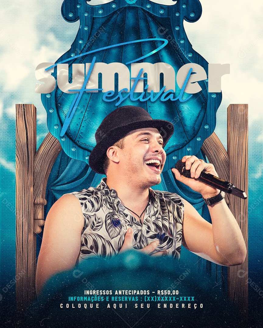 Flyer Summer Festival Wesley Safadão Social Media PSD Editável
