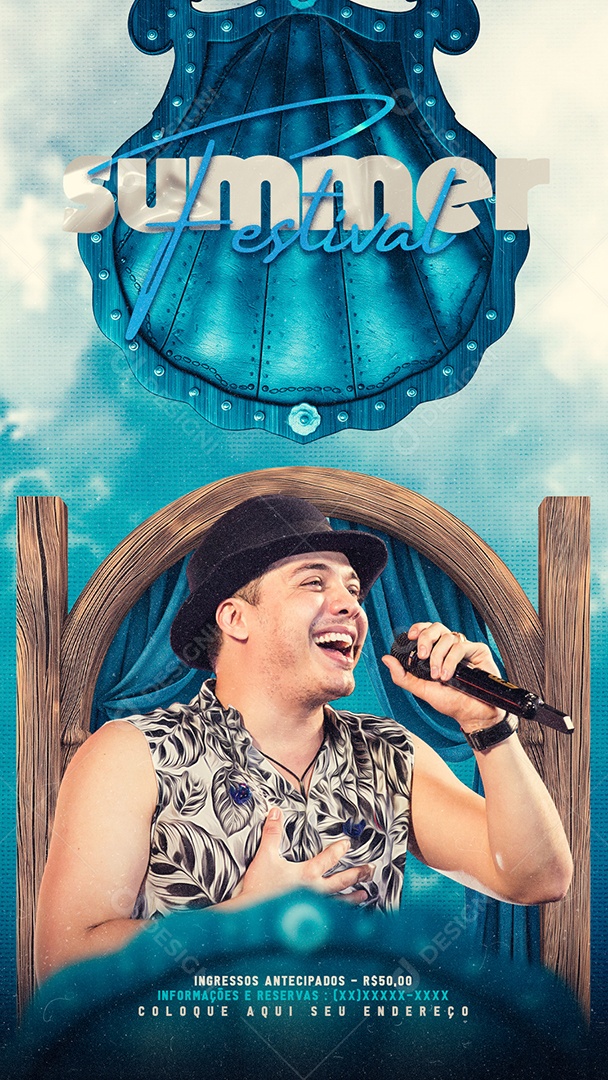 Flyer Story Summer Festival Wesley Safadão Social Media PSD Editável