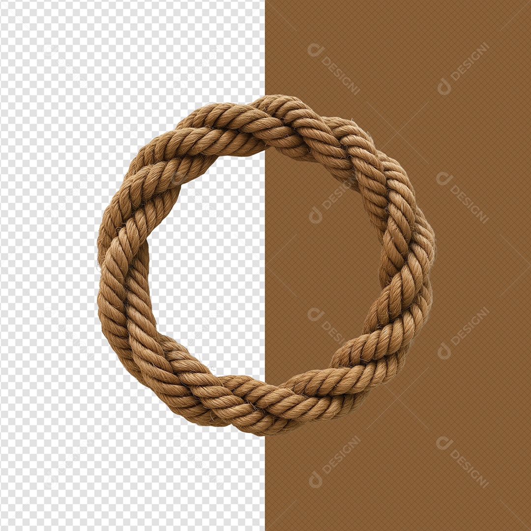 Corda Trança Elemento 3D para Composição PSD