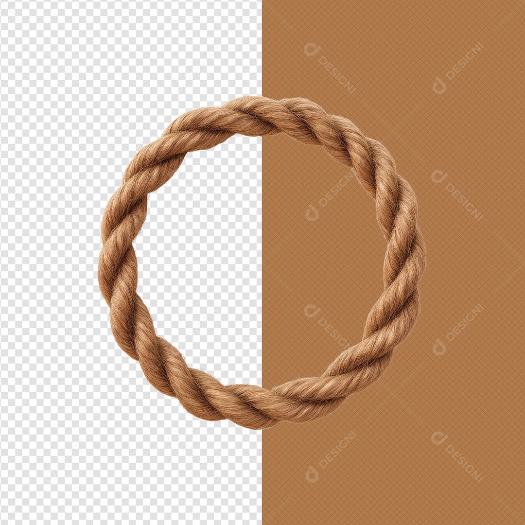 Corda Circular Trançada Elemento 3D para Composição PSD