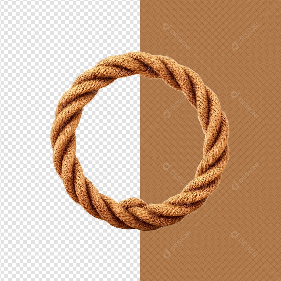 Corda em Circulo Elemento 3D para Composição PSD