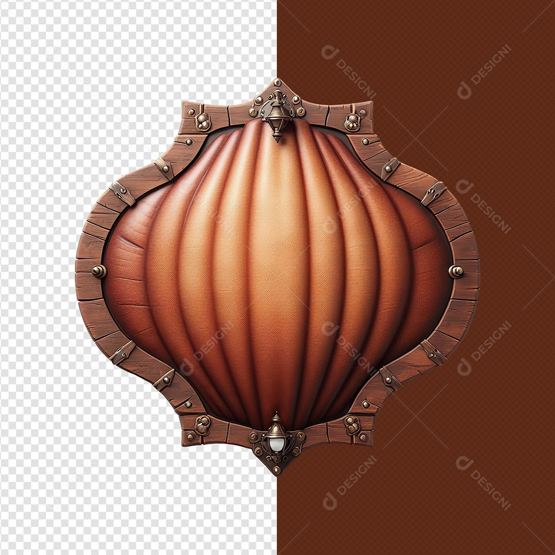 Painel de Couro e Ferro Elemento 3D para Composição PSD