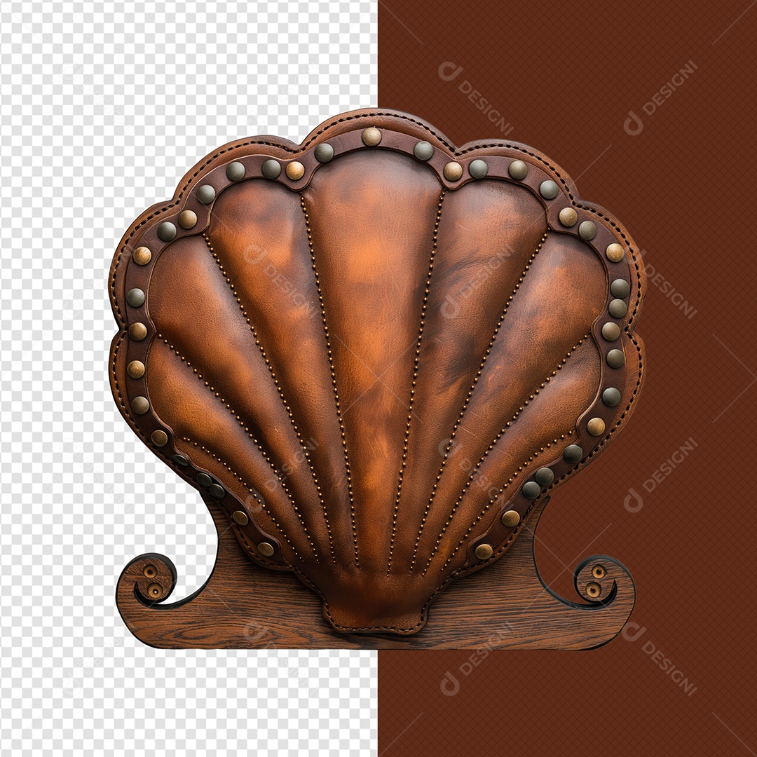 Painel Formato Concha Elemento 3D para Composição PSD