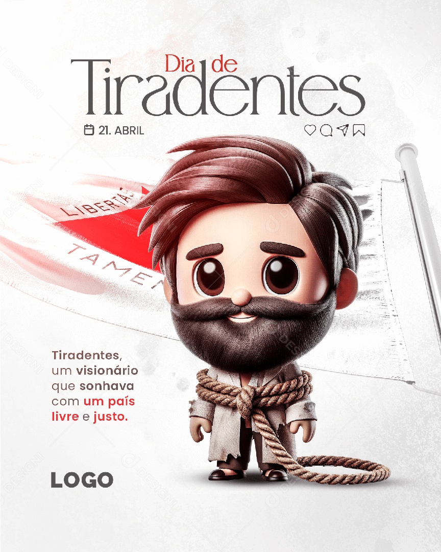 Dia de Tiradentes 21 de Abril Social Media PSD Editável