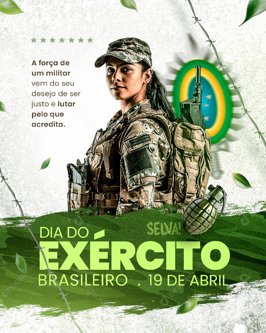 Dia Do Exército Brasileiro 19 De Abril Lutar Pelo que Acredita Social Media PSD Editável