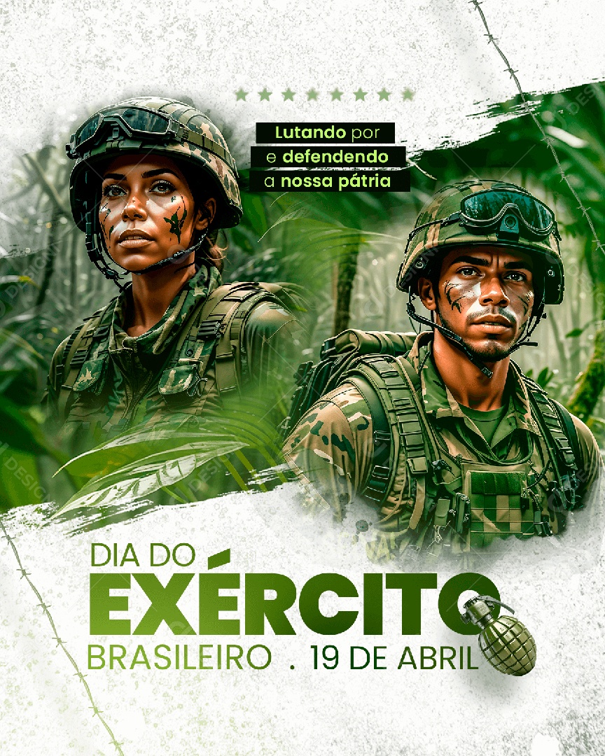 Dia Do Exército Brasileiro 19 De Abril Lutando Por e Defendendo a Nossa Pátria Social Media PSD Editável