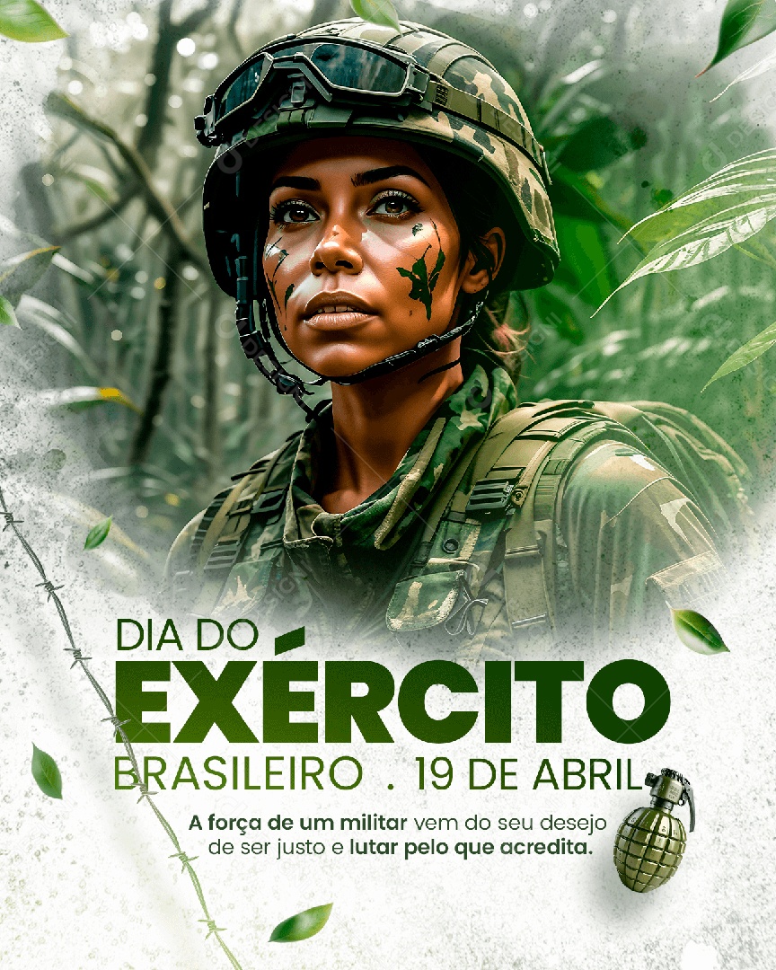 Dia Do Exército Brasileiro 19 De Abril A Força de Um Militar Social Media PSD Editável