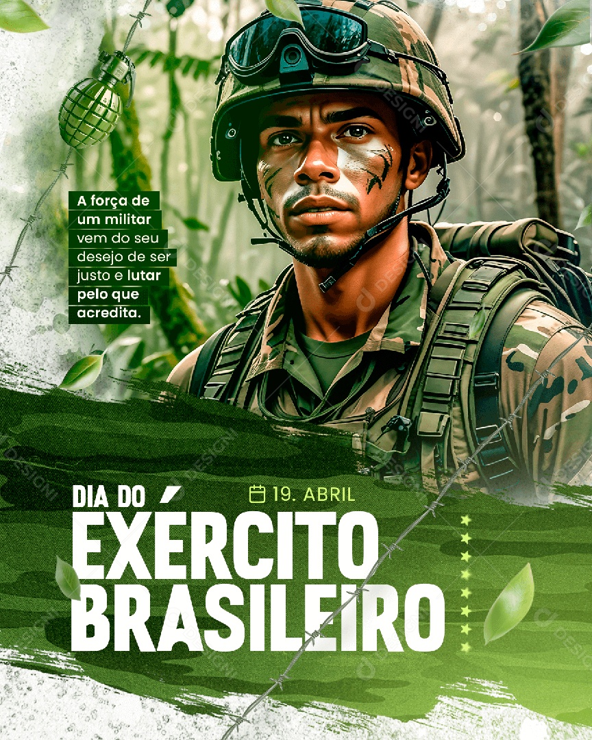 Dia Do Exército Brasileiro 19 De Abril Social Media PSD Editável