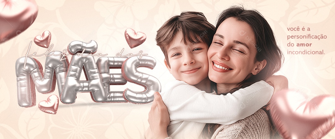 Banner Feliz Dia das Mães 12 de Maio Você é a Personificação do Amor Social Media PSD Editável