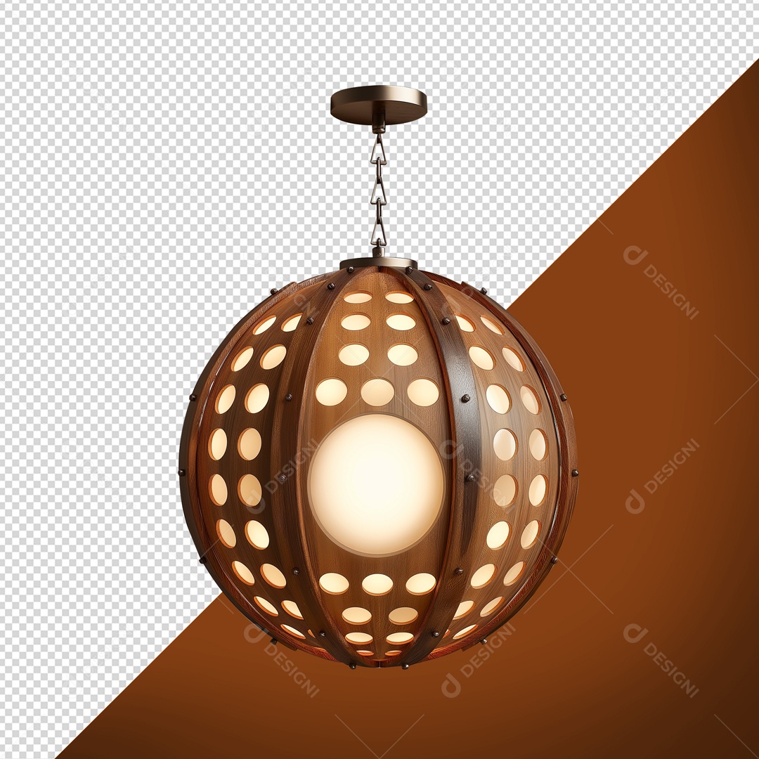 Luminária de Decoração Elemento 3D para Composição PSD