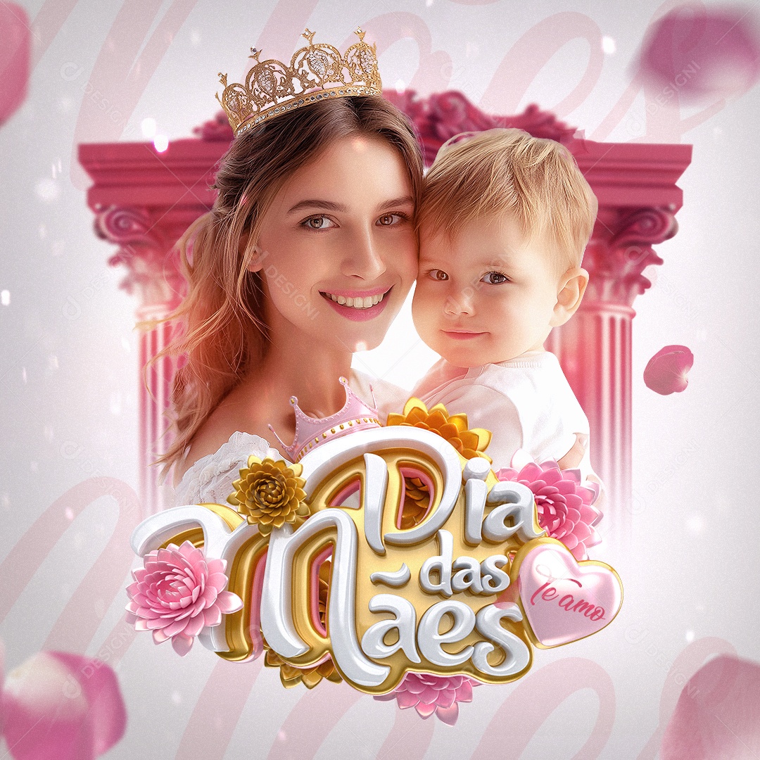 Dia das Mães Te Amo Social Media PSD Editável