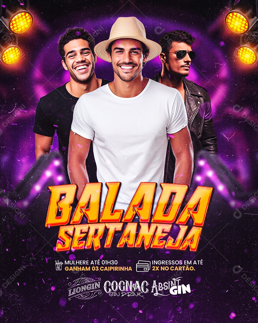 Social Media Flyer Balada Sertaneja PSD Editável